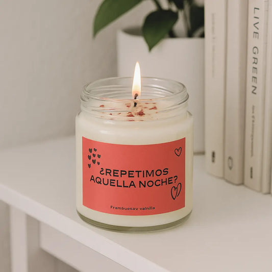 Vela aromática "¿Repetimos Aquella Noche?" – regalo romántico de cera de soja